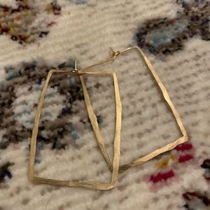 Gold rectangle earrings